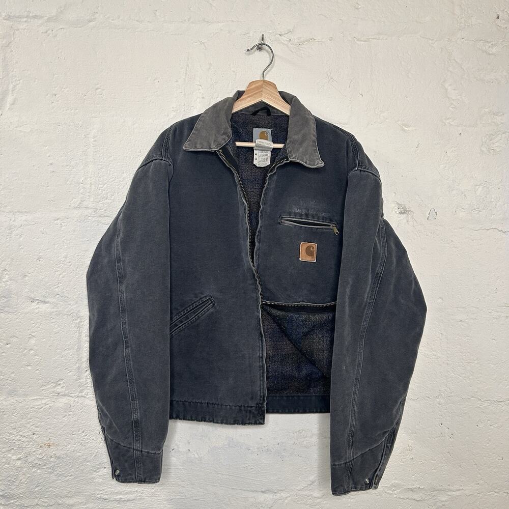 Vintage Carhartt Blanketed Detroit Jacket “Petrol Grey” J97 - Picture 1 of 16